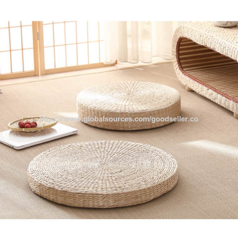 Coussin de tatami en paille, assise confortable, protection environnementale naturelle, ne s'affaisse pas en position assise prolongée