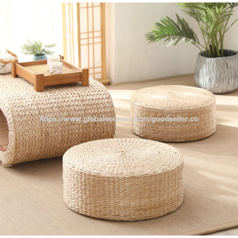 Coussin de tatami en paille, assise confortable, protection environnementale naturelle, ne s'affaisse pas en position assise prolongée