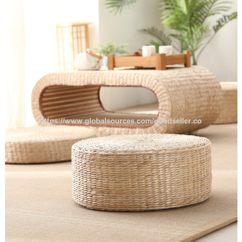 Coussin de tatami en paille, assise confortable, protection environnementale naturelle, ne s'affaisse pas en position assise prolongée