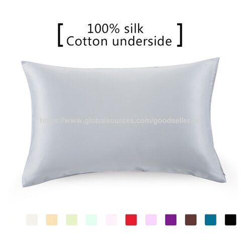 Funda de almohada de lujo de alta calidad 100% seda de morera, funda de almohada cómoda y colorida para dormitorio, ventas directas de fábrica