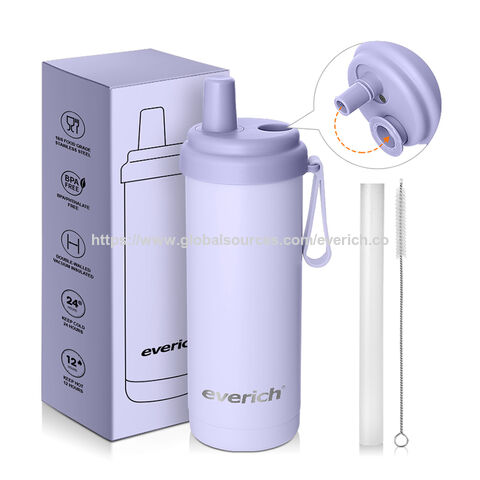 Vaso Térmico de Acero Inoxidable de 530 ml (18 oz) Libre de BPA para Sublimación, Taza de Viaje, Botella Deportiva con Pajita