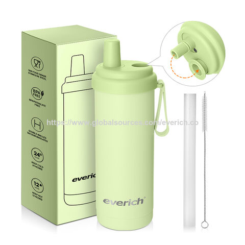 Vaso Térmico de Acero Inoxidable de 530 ml (18 oz) Libre de BPA para Sublimación, Taza de Viaje, Botella Deportiva con Pajita