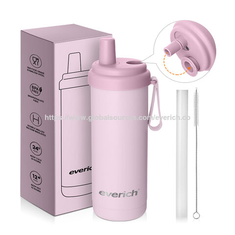 Vaso Térmico de Acero Inoxidable de 530 ml (18 oz) Libre de BPA para Sublimación, Taza de Viaje, Botella Deportiva con Pajita