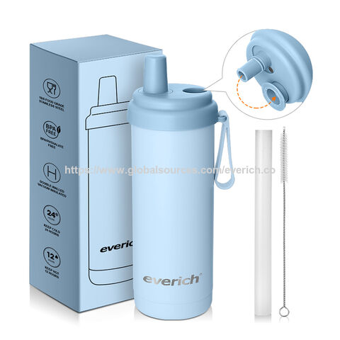 Vaso Térmico de Acero Inoxidable de 530 ml (18 oz) Libre de BPA para Sublimación, Taza de Viaje, Botella Deportiva con Pajita