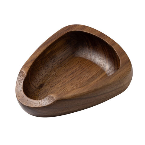 Bandeja de pesaje para granos de café, medidor de nogal, bandeja de pesaje para café, taza medidora, bandeja de distribución en forma de barco para el hogar del proveedor
