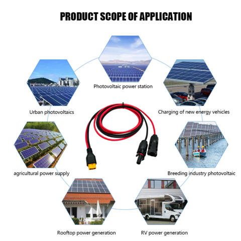 Câble d'extension de panneau de générateur d'énergie solaire de haute qualité 1,5 m PVC AMASS-XT60 femelle vers MC4