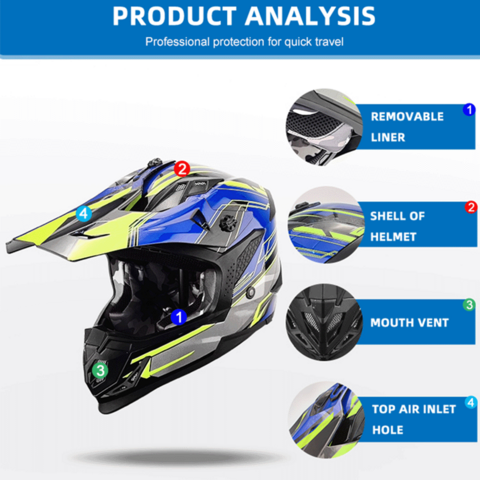 ECE Großhandel Fabrik Custom Antibeschlaggläser Blue Tooth Casco De Motocicleta Motorrad Off Road Motocross Motorradhelm