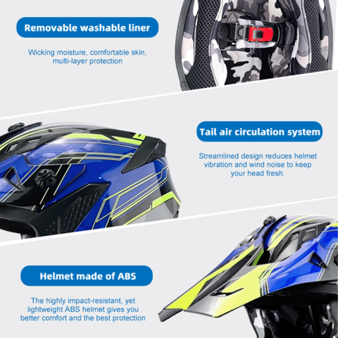 ECE Großhandel Fabrik Custom Antibeschlaggläser Blue Tooth Casco De Motocicleta Motorrad Off Road Motocross Motorradhelm