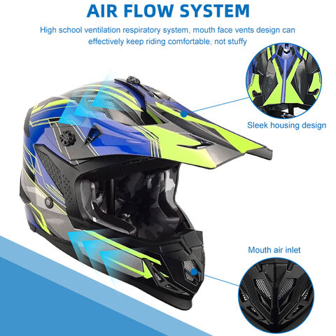 ECE Großhandel Fabrik Custom Antibeschlaggläser Blue Tooth Casco De Motocicleta Motorrad Off Road Motocross Motorradhelm