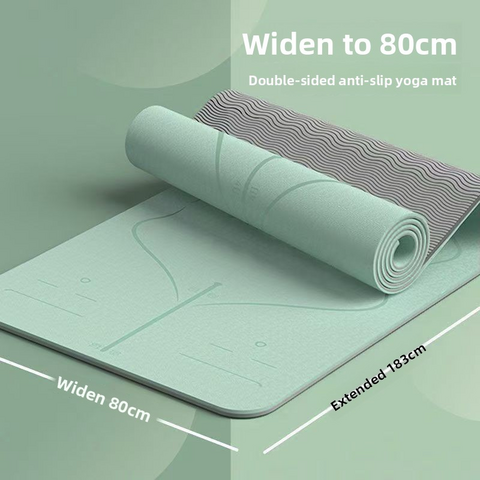 5 mm dicke, rutschfeste, wasserdichte, umweltfreundliche Gymnastik-Pilates-Yogamatte aus schwarzem TPE-Naturkautschuk