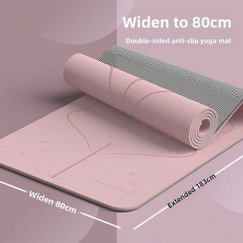 5 mm dicke, rutschfeste, wasserdichte, umweltfreundliche Gymnastik-Pilates-Yogamatte aus schwarzem TPE-Naturkautschuk