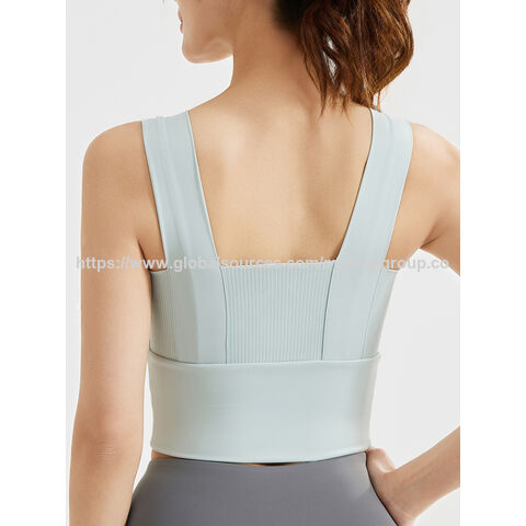 Soutien-gorge de sport rembourré push-up pour femmes, compression, idéal pour la course, soutien-gorge d'entraînement, maintien total, soutien-gorge de yoga de sport