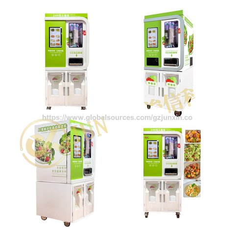 Touchscreen-Salat-Bento-Automat mit QR-Code-Zahlung & Stromausfallschutz für Geschäftsgebäude