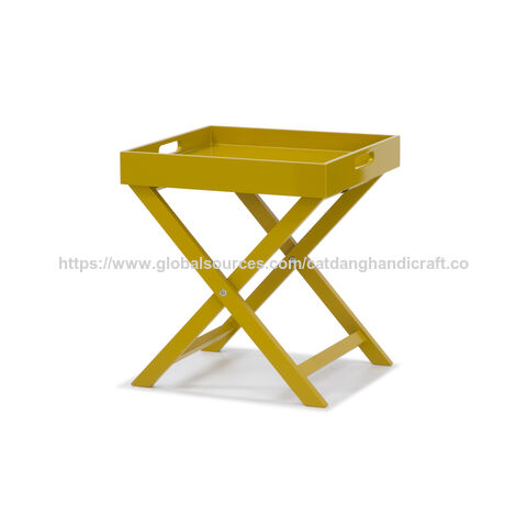 Mesa de Bandeja Dobrável com Preço de Fábrica do Vietname, Mesa de Bandeja de Lacagem Personalizável, Mesas de Centro Compactas