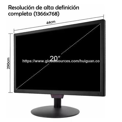 Monitor LED de 20 pulgadas, 75 Hz, para PC, modelo nuevo y barato, para oficina o gaming, color blanco y negro, pantalla plana, SKD CBU SLIM