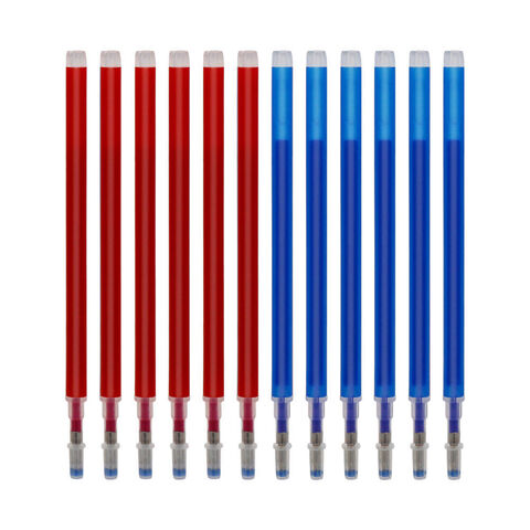 Paquete de 100 Recambios de Bolígrafo Borrable, Longitud 111mm, Diámetro 6mm, Bolígrafo de Gel Flash, Recambios de Colores Solubles en Agua para Marcado de Cuero y Tela
