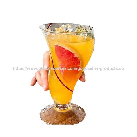 Vaso de Cerveza/Jugo Jumbo en Forma de S Irregular, Hecho a Mano, Transparente y Premium para Fiestas - Vasos de Vino al por Mayor