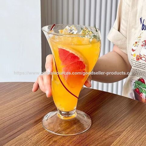 Vaso de Cerveza/Jugo Jumbo en Forma de S Irregular, Hecho a Mano, Transparente y Premium para Fiestas - Vasos de Vino al por Mayor