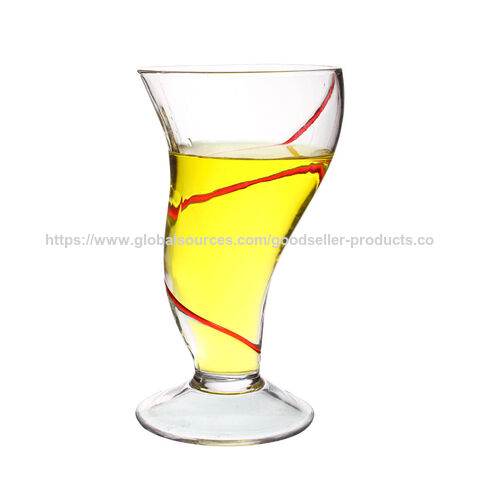Vaso de Cerveza/Jugo Jumbo en Forma de S Irregular, Hecho a Mano, Transparente y Premium para Fiestas - Vasos de Vino al por Mayor