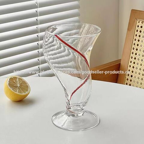 Vaso de Cerveza/Jugo Jumbo en Forma de S Irregular, Hecho a Mano, Transparente y Premium para Fiestas - Vasos de Vino al por Mayor