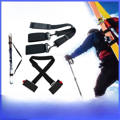 Amazon precio más bajo esquíes de doble tabla portátiles fijación para snowboard correa de trineo ajustable para esquíes