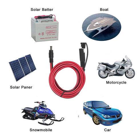 Cabo de Extensão SAE de 0,9 m - Chicote de Fios de Desconexão Rápida de 0,9/1,8/3/6 m com Conector SAE para Automotivo, RV, Painel Solar