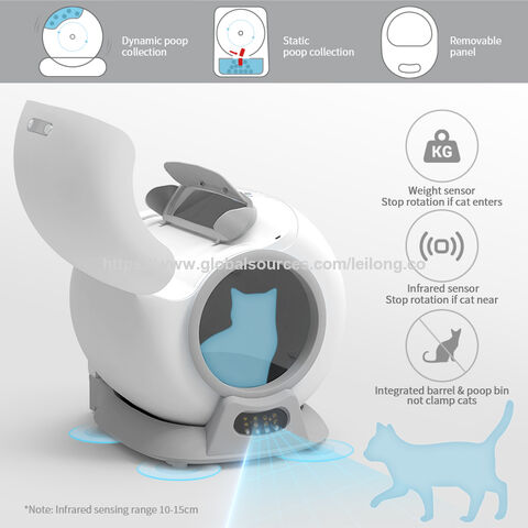 Toilettes Électriques pour Animaux de Compagnie 65L Auto-nettoyantes Toilettes Automatiques Intelligentes pour Chats Boîte à Litière Automatique Intelligente pour Chats Ventes Chaudes
