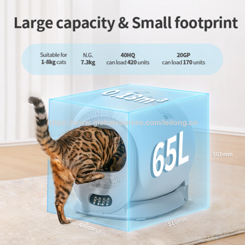 Toilettes Électriques pour Animaux de Compagnie 65L Auto-nettoyantes Toilettes Automatiques Intelligentes pour Chats Boîte à Litière Automatique Intelligente pour Chats Ventes Chaudes