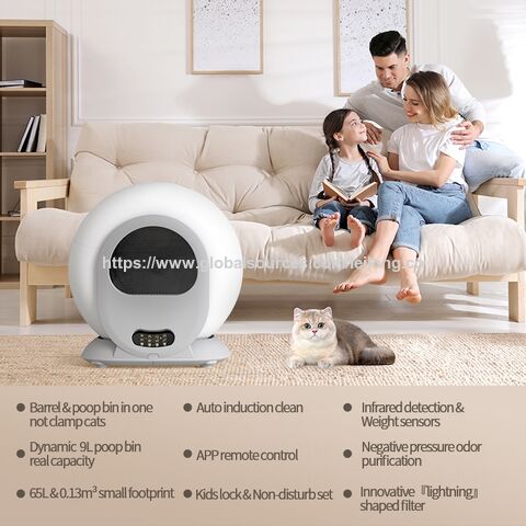 Toilettes Électriques pour Animaux de Compagnie 65L Auto-nettoyantes Toilettes Automatiques Intelligentes pour Chats Boîte à Litière Automatique Intelligente pour Chats Ventes Chaudes