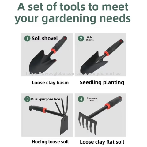 Juego de herramientas de pala de hierro de grado pequeño para jardinería, incluye rastrillo y azada para plantar flores, hortalizas, búsqueda en la playa, manual, OEM