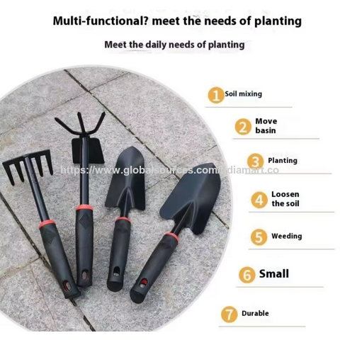 Juego de herramientas de pala de hierro de grado pequeño para jardinería, incluye rastrillo y azada para plantar flores, hortalizas, búsqueda en la playa, manual, OEM