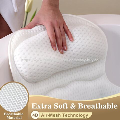 Almohada de Baño Lavable a Máquina, Almohada de Bañera de Malla 3D, Almohada de Bañera con Forma de Mariposa, Almohada con Ventosas