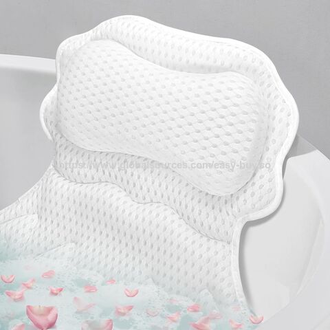 Almohada de Baño Lavable a Máquina, Almohada de Bañera de Malla 3D, Almohada de Bañera con Forma de Mariposa, Almohada con Ventosas