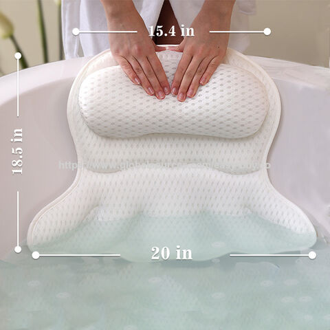 Almohada de Baño Lavable a Máquina, Almohada de Bañera de Malla 3D, Almohada de Bañera con Forma de Mariposa, Almohada con Ventosas