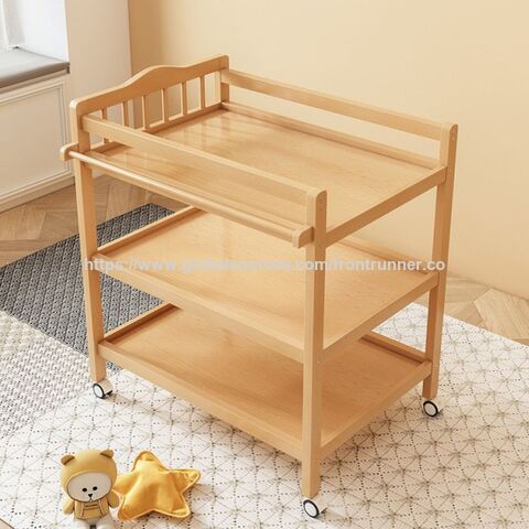 BSCI Audited Wooden Products Supplier Vertical Supplier Chain Wooden Furniture Manufacturer 3 layer Shelf w/Baby Changer Baby Crib