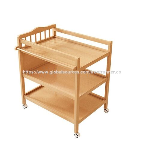 BSCI Audited Wooden Products Supplier Vertical Supplier Chain Wooden Furniture Manufacturer 3 layer Shelf w/Baby Changer Baby Crib
