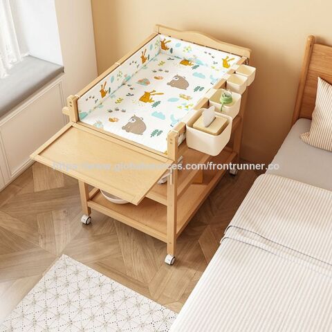 BSCI Audited Wooden Products Supplier Vertical Supplier Chain Wooden Furniture Manufacturer 3 layer Shelf w/Baby Changer Baby Crib