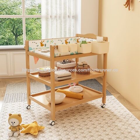 BSCI Audited Wooden Products Supplier Vertical Supplier Chain Wooden Furniture Manufacturer 3 layer Shelf w/Baby Changer Baby Crib