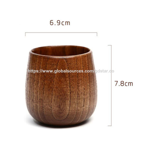 Taza de madera natural ecológica para agua, cerveza, té, leche, desayuno, café - Taza de té de madera