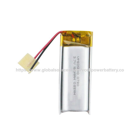 Batería de polímero de litio ultrafina recargable Lipo 3.7V 501230 de tamaño pequeño, 150mAh 200mAh para sensor de dispositivo inteligente y portátil