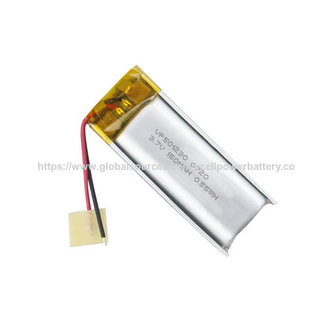 Batería de polímero de litio ultrafina recargable Lipo 3.7V 501230 de tamaño pequeño, 150mAh 200mAh para sensor de dispositivo inteligente y portátil