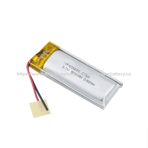 Batería de polímero de litio ultrafina recargable Lipo 3.7V 501230 de tamaño pequeño, 150mAh 200mAh para sensor de dispositivo inteligente y portátil