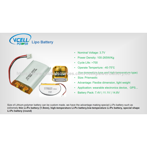 Batería de polímero de litio ultrafina recargable Lipo 3.7V 501230 de tamaño pequeño, 150mAh 200mAh para sensor de dispositivo inteligente y portátil