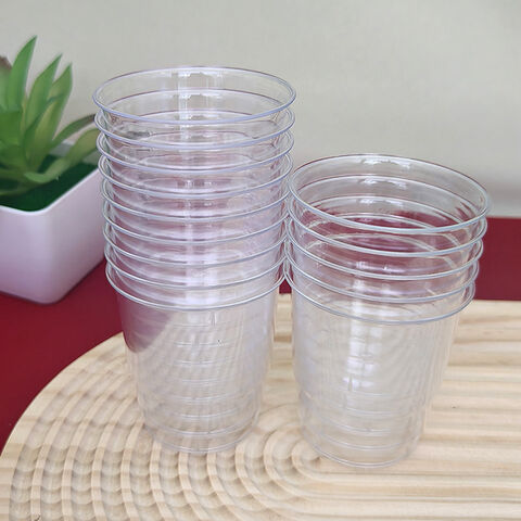 Vasos de plástico duro PS desechables OEM al por mayor, vasos pequeños transparentes reutilizables