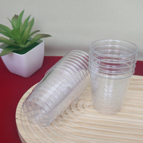 Vasos de plástico duro PS desechables OEM al por mayor, vasos pequeños transparentes reutilizables
