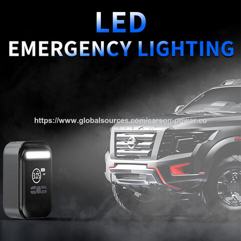 Arrancador de Coche Portátil con Bomba de Aire, Banco de Energía de 12V, Refuerzo de Batería de Emergencia, Cargador Rápido con Compresor de Aire LED