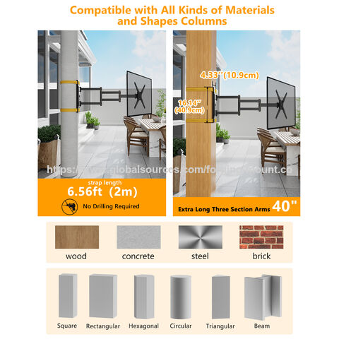 Langarm-TV-Wandhalterung für 17-50" TVs/Monitore, 30,5" Ausziehbarer Eck-TV-Halter für vertikale/horizontale Montage von Displays