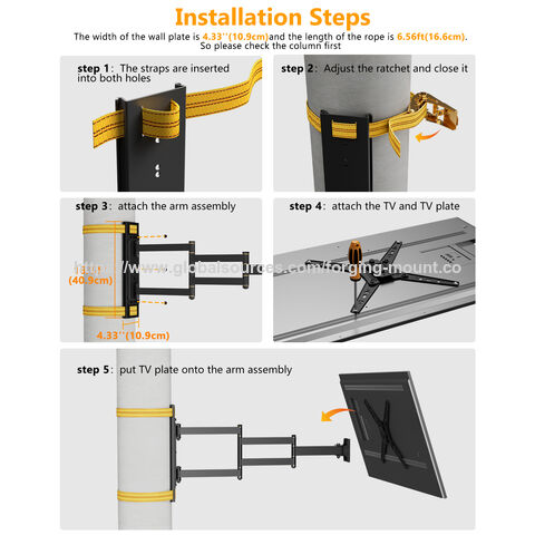 Langarm-TV-Wandhalterung für 17-50" TVs/Monitore, 30,5" Ausziehbarer Eck-TV-Halter für vertikale/horizontale Montage von Displays