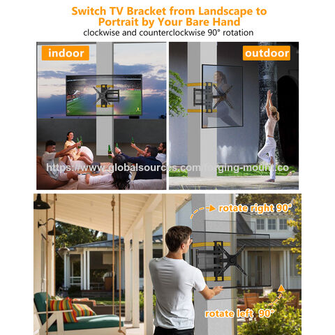 Langarm-TV-Wandhalterung für 17-50" TVs/Monitore, 30,5" Ausziehbarer Eck-TV-Halter für vertikale/horizontale Montage von Displays