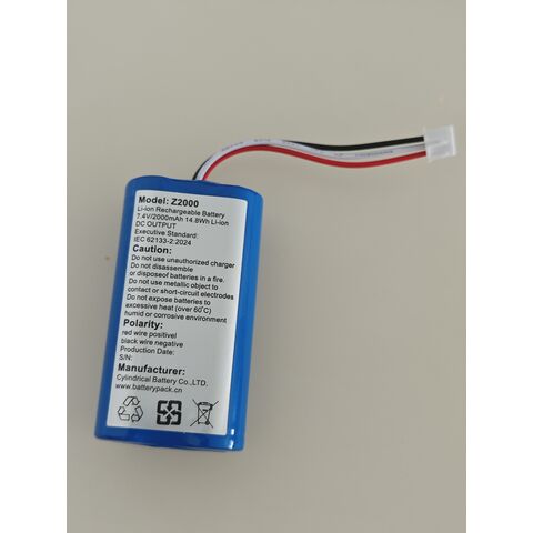 Batería Recargable de Iones de Litio Z2000: 7.4V, 2000mAh, 14.8Wh